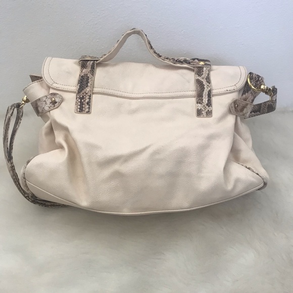 Snake Print Satchel Bag with Adjustable Shoulder - Picture 5 of 8